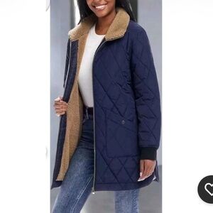 Womens Vintage Weather Proof Quilted Puffer Jacket